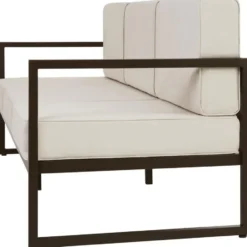 tectake - Tuin-loungebank Comosa, 3-zits, XXL kussens, Bruin / Beige