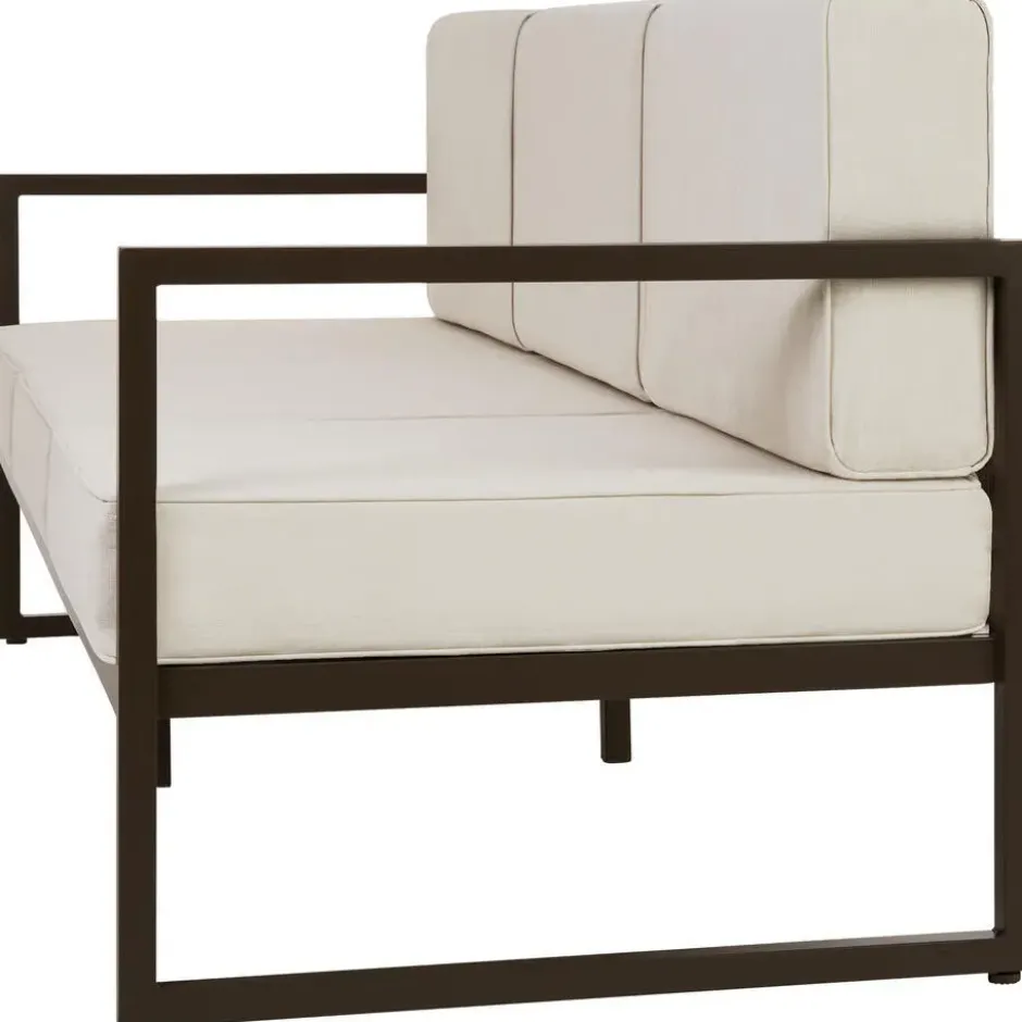 tectake - Tuin-loungebank Comosa, 3-zits, XXL kussens, Bruin / Beige