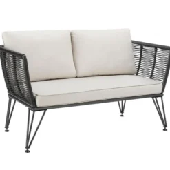 tectake - Tuin-loungebank Sundo in rope-design van wicker, Antraciet