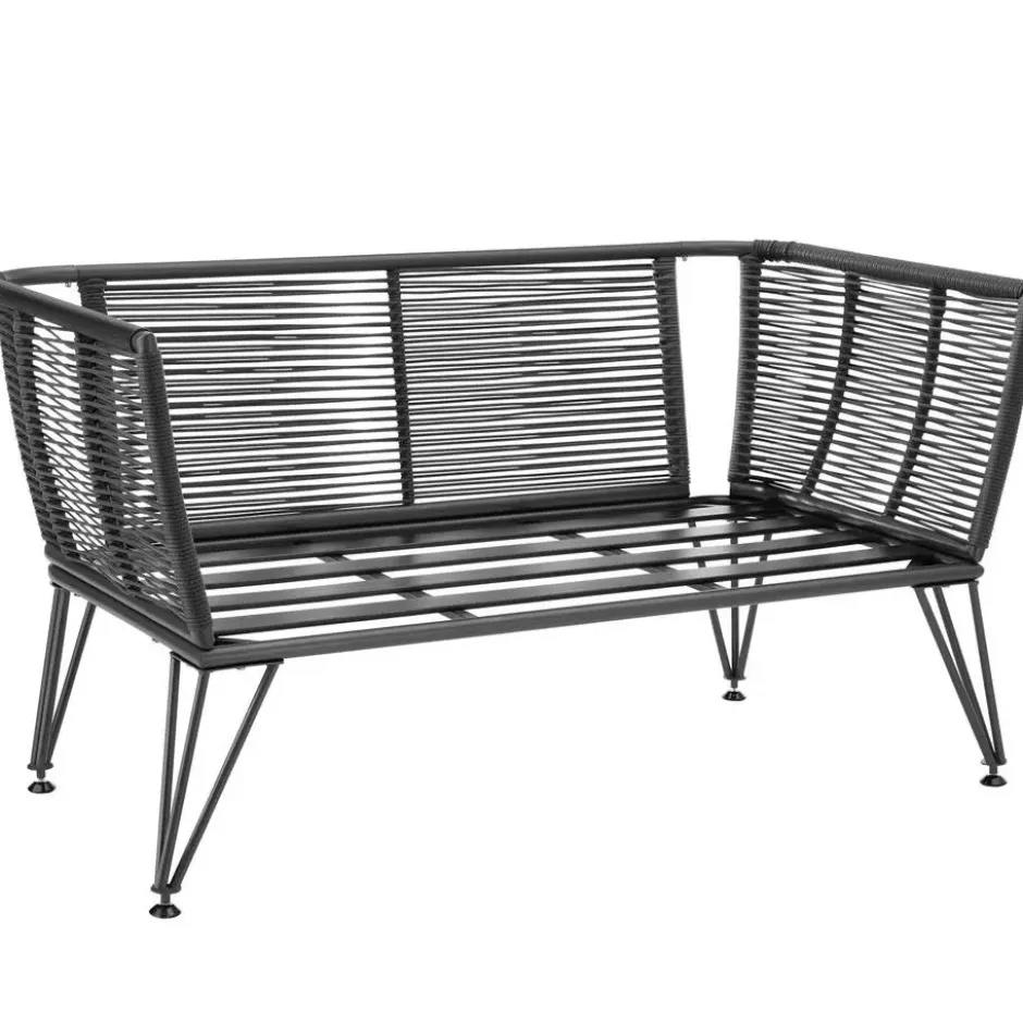 tectake - Tuin-loungebank Sundo in rope-design van wicker, Antraciet