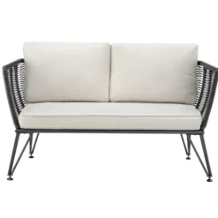 tectake - Tuin-loungebank Sundo in rope-design van wicker, Antraciet