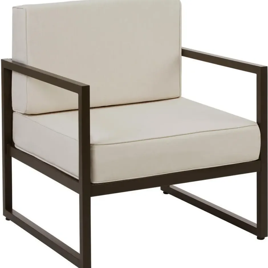 tectake Tuin-loungeset Comosa voor 4 personen, XXL kussens, Bruin / Beige