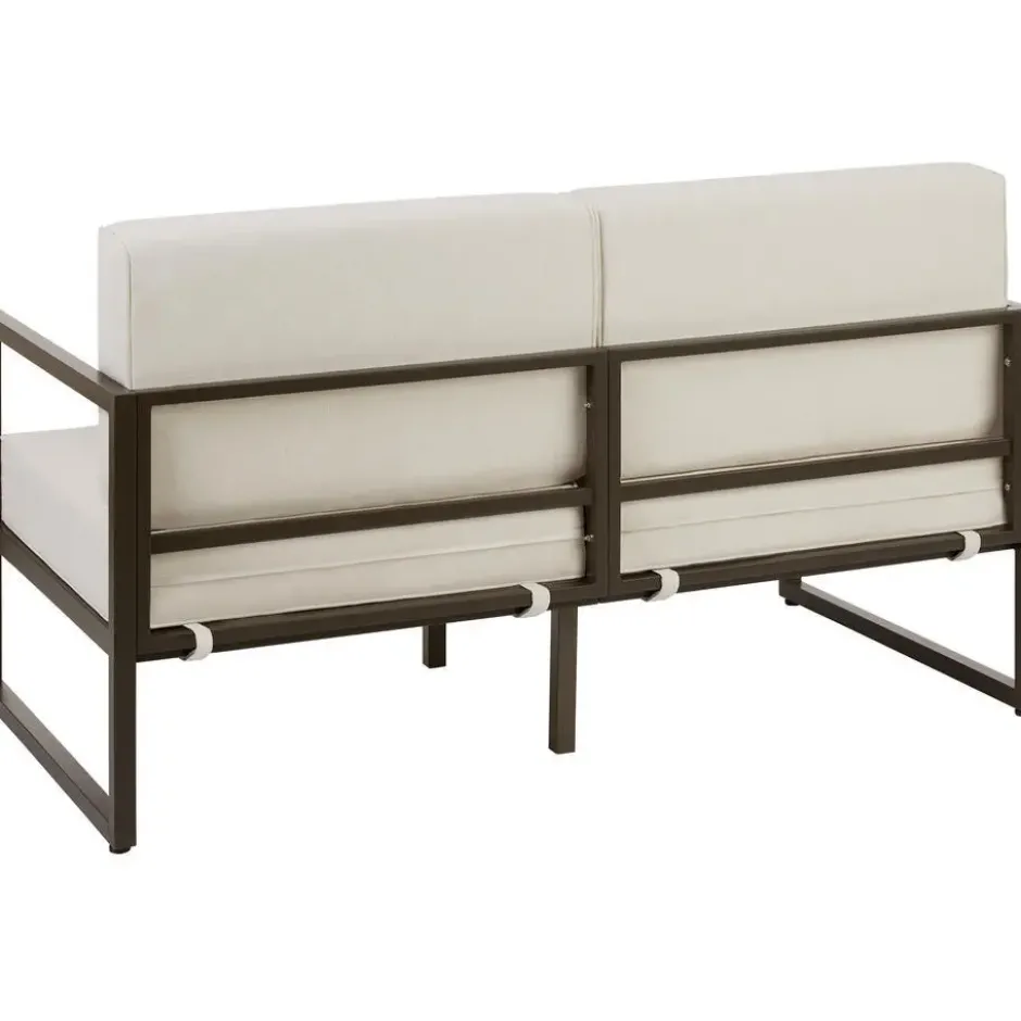 tectake Tuin-loungeset Comosa voor 4 personen, XXL kussens, Bruin / Beige