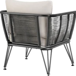 tectake Tuin-loungeset Sundo in rope-design van wicker, Antraciet