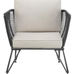 tectake Tuin-loungeset Sundo in rope-design van wicker, Antraciet