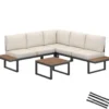 tectake Tuinset Eliar, 4-delig, met aluminium frame, Zwart