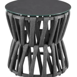tectake Tuinset Lugano 3-delig - Tafel met 2 Stoelen - Antraciet
