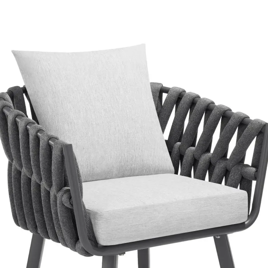 tectake Tuinset Lugano Touwdesign - Aluminium Frame - Antraciet