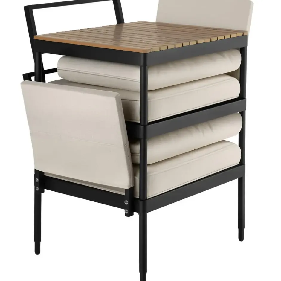tectake Tuinset Magaluf, 5-in-1-functie, aluminium frame, Antraciet/Grijs