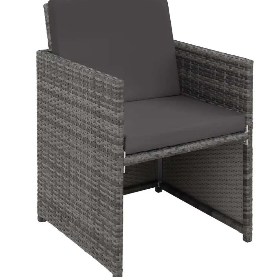 tectake - tuinset New York - wicker - grijs