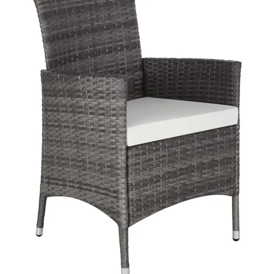 tectake - tuinset Porto 6 + 1 - wicker - grijs