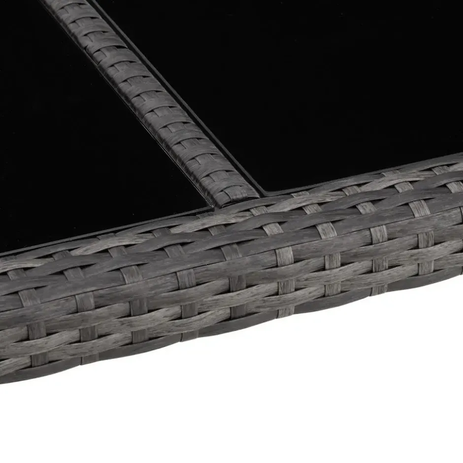 tectake - tuinset Porto 6 + 1 - wicker - grijs