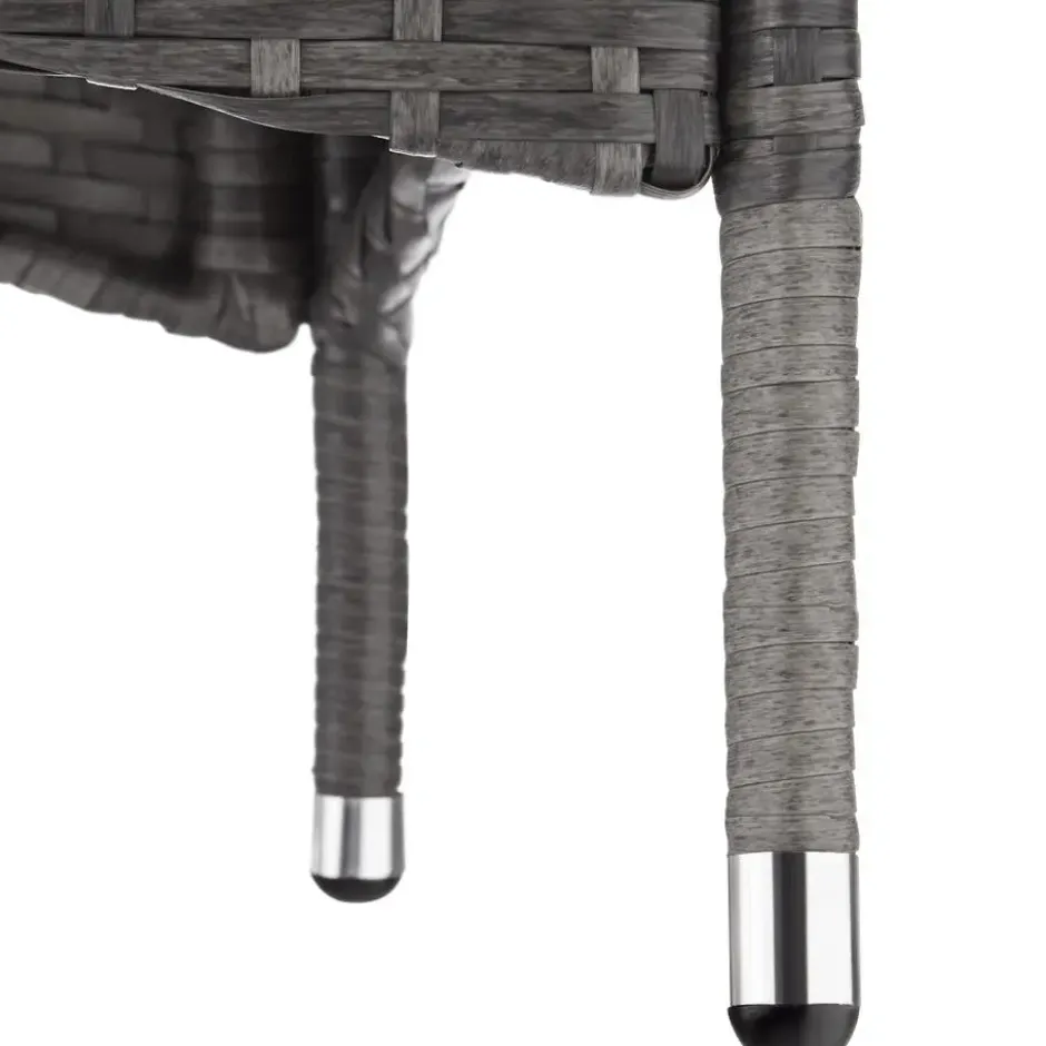 tectake - tuinset Porto 6 + 1 - wicker - grijs