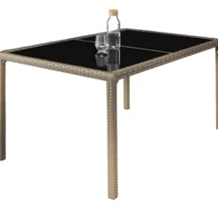 tectake - tuinset Porto 6 + 1 - wicker - natuurkleur