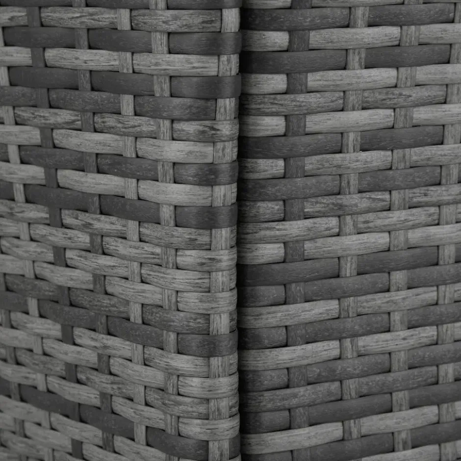 tectake - tuinset 8 stoelen en tafel - wicker - grijs