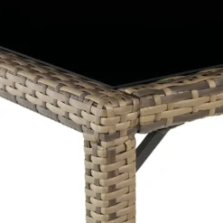 tectake - tuinset 8 stoelen en tafel - wicker - natuurkleur