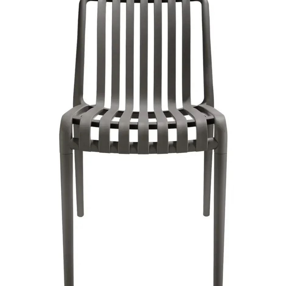 tectake Tuinstoelen Alcudia, weerbestendig, stapelbaar, Antraciet