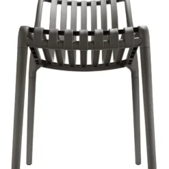 tectake Tuinstoelen Alcudia, weerbestendig, stapelbaar, Antraciet