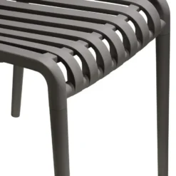 tectake Tuinstoelen Alcudia, weerbestendig, stapelbaar, Antraciet