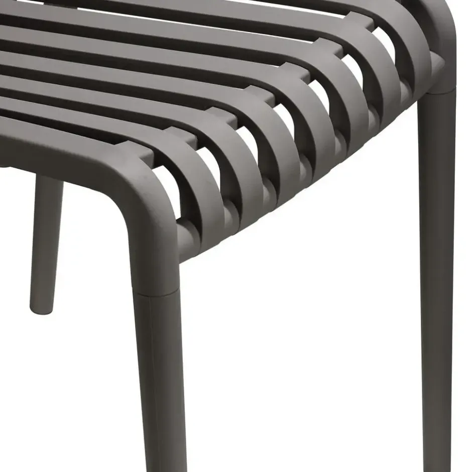 tectake Tuinstoelen Alcudia, weerbestendig, stapelbaar, Antraciet