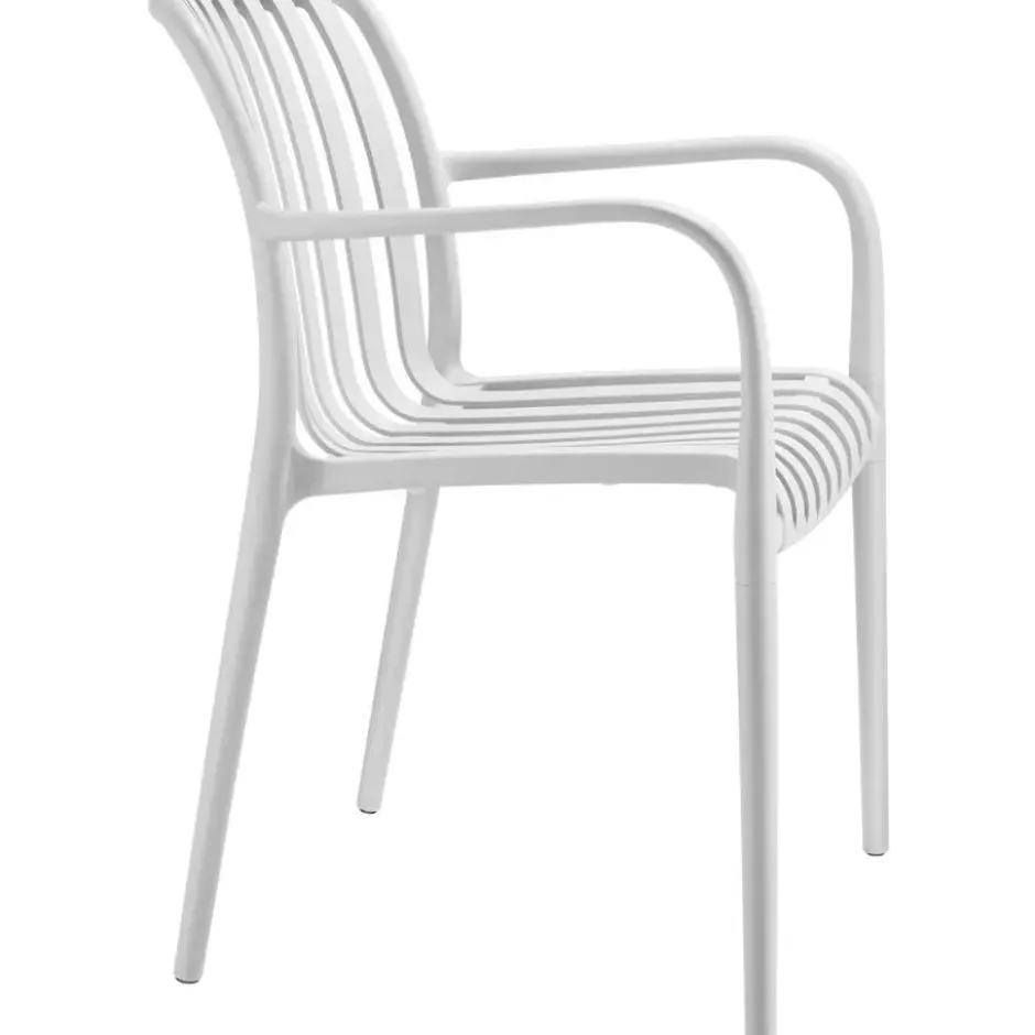 tectake Tuinstoelen Alcudia, weerbestendig, stapelbaar, Crème
