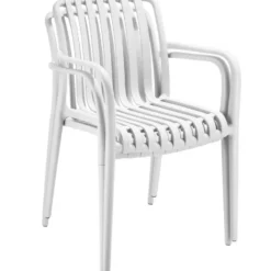 tectake Tuinstoelen Alcudia, weerbestendig, stapelbaar, Crème