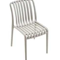 tectake Tuinstoelen Alcudia, weerbestendig, stapelbaar, Taupe