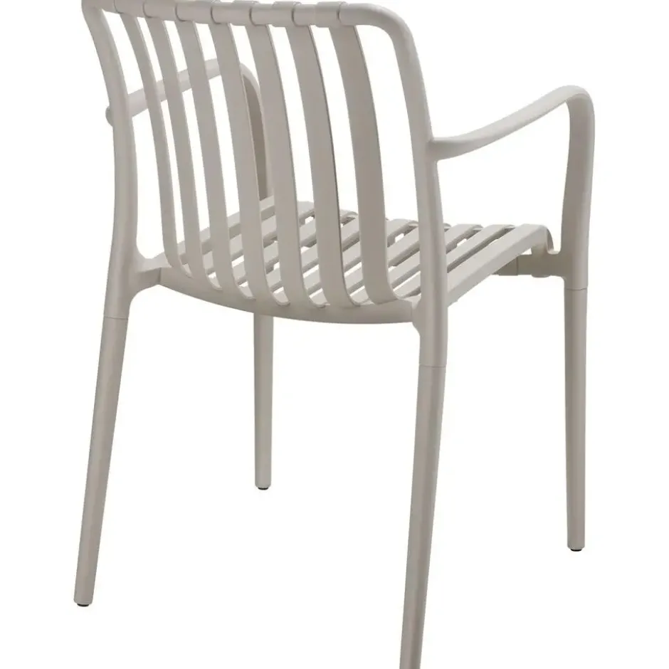 tectake Tuinstoelen Alcudia, weerbestendig, stapelbaar, Taupe