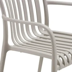 tectake Tuinstoelen Alcudia, weerbestendig, stapelbaar, Taupe