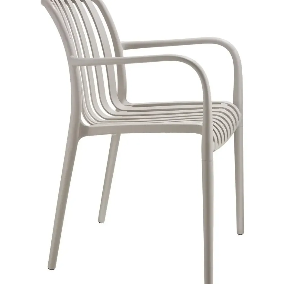 tectake Tuinstoelen Alcudia, weerbestendig, stapelbaar, Taupe