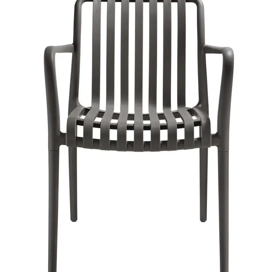 tectake Tuinstoelen Alcudia, weerbestendig, stapelbaar, Antraciet
