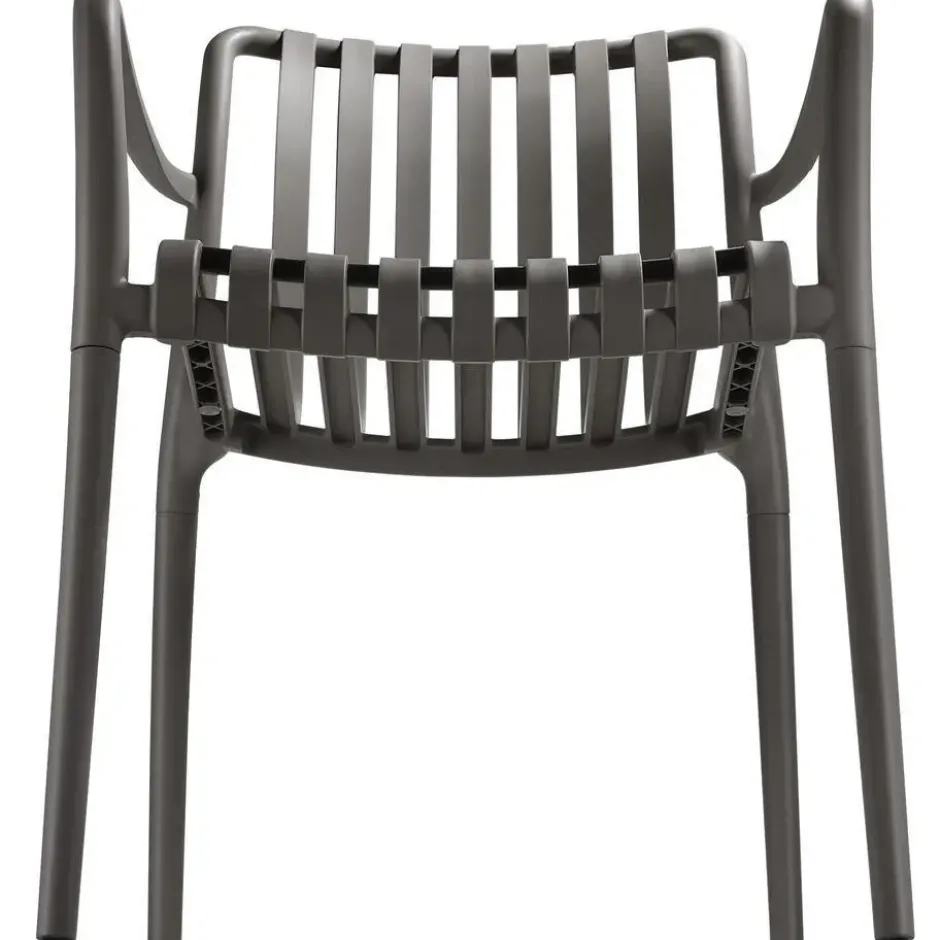 tectake Tuinstoelen Alcudia, weerbestendig, stapelbaar, Antraciet