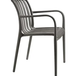 tectake Tuinstoelen Alcudia, weerbestendig, stapelbaar, Antraciet