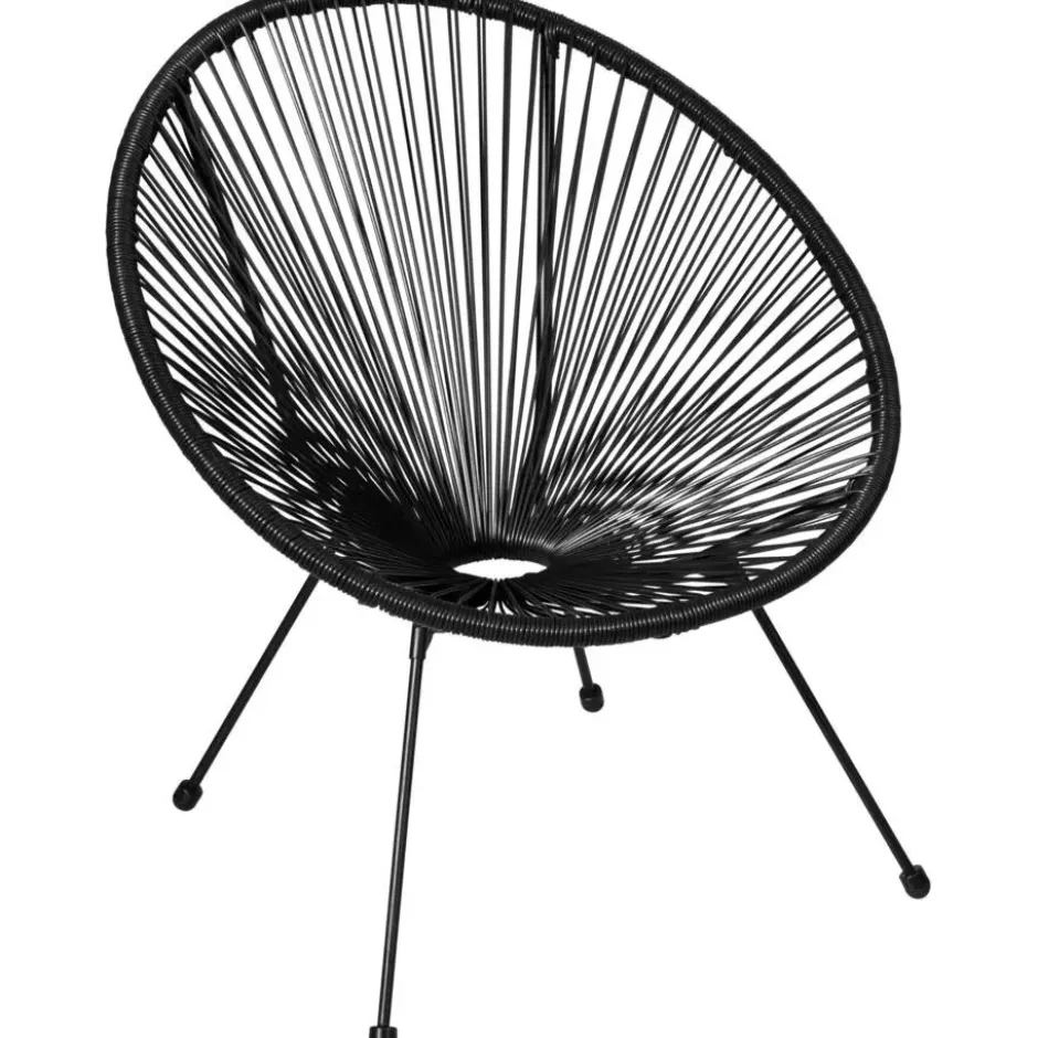 tectake 2 tuinstoelen Santana in Acapulco-design, Zwart