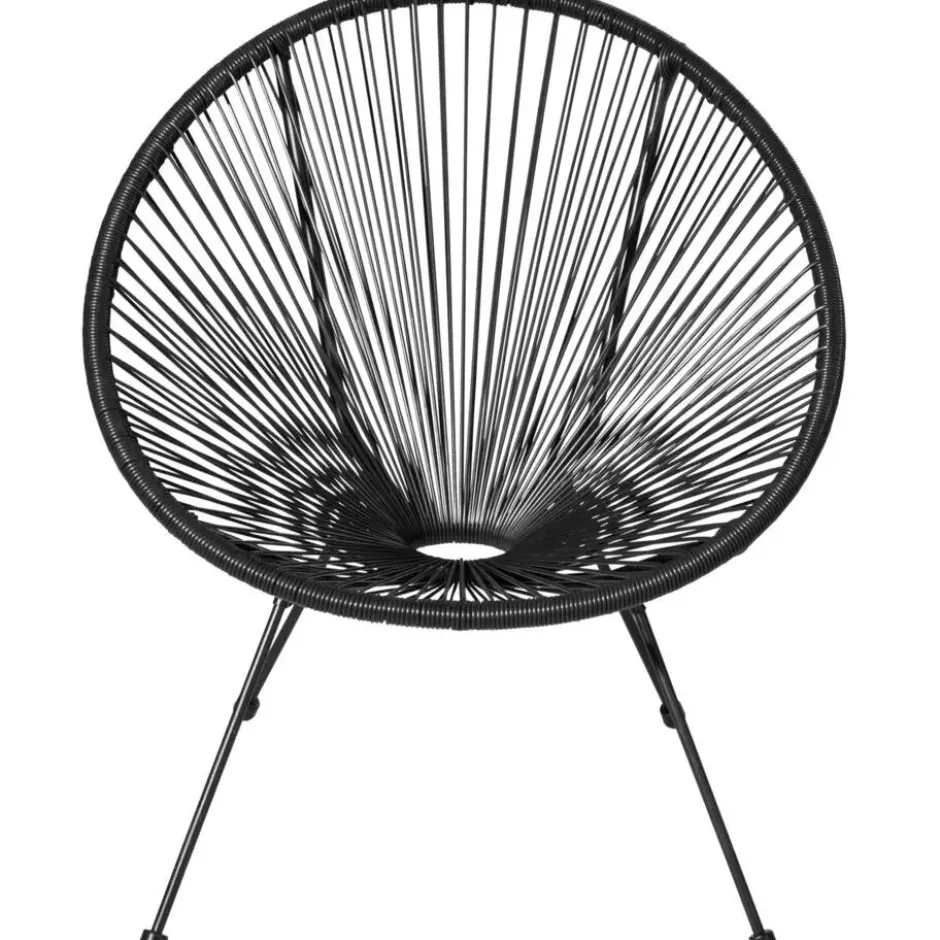 tectake 2 tuinstoelen Santana in Acapulco-design, Zwart