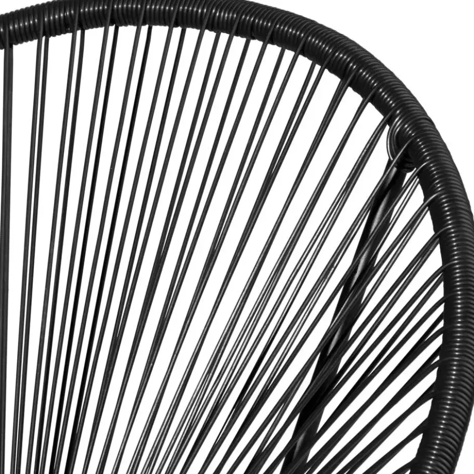 tectake Tuinstoelen Tafel Zwart Staal Veiligheidsglas 2 Stoelen