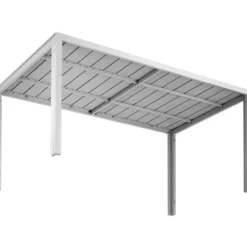 tectake Tuintafel, Roestvrij Aluminium, Verstelbare Voetjes, Zilver/Grijs