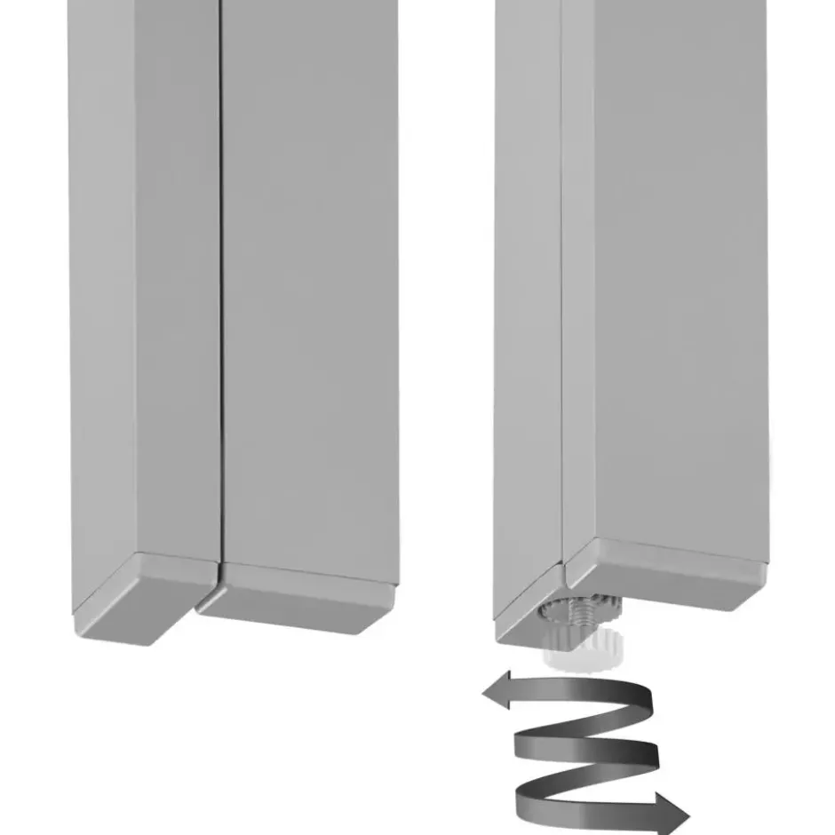 tectake Tuintafel, Roestvrij Aluminium, Verstelbare Voetjes, Zilver/Grijs