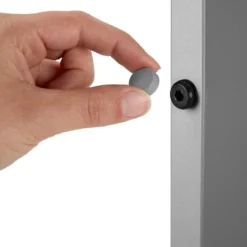 tectake Tuintafel, Roestvrij Aluminium, Verstelbare Voetjes, Zilver/Grijs