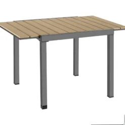 tectake Tuintafel Uitschuifbaar Weerbestendig Schwarz-Braun 130x75 cm