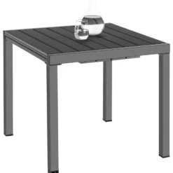 tectake Tuintafel Zwart Uitschuifbaar Aluminium voor 4-6 pers Weerbestendig