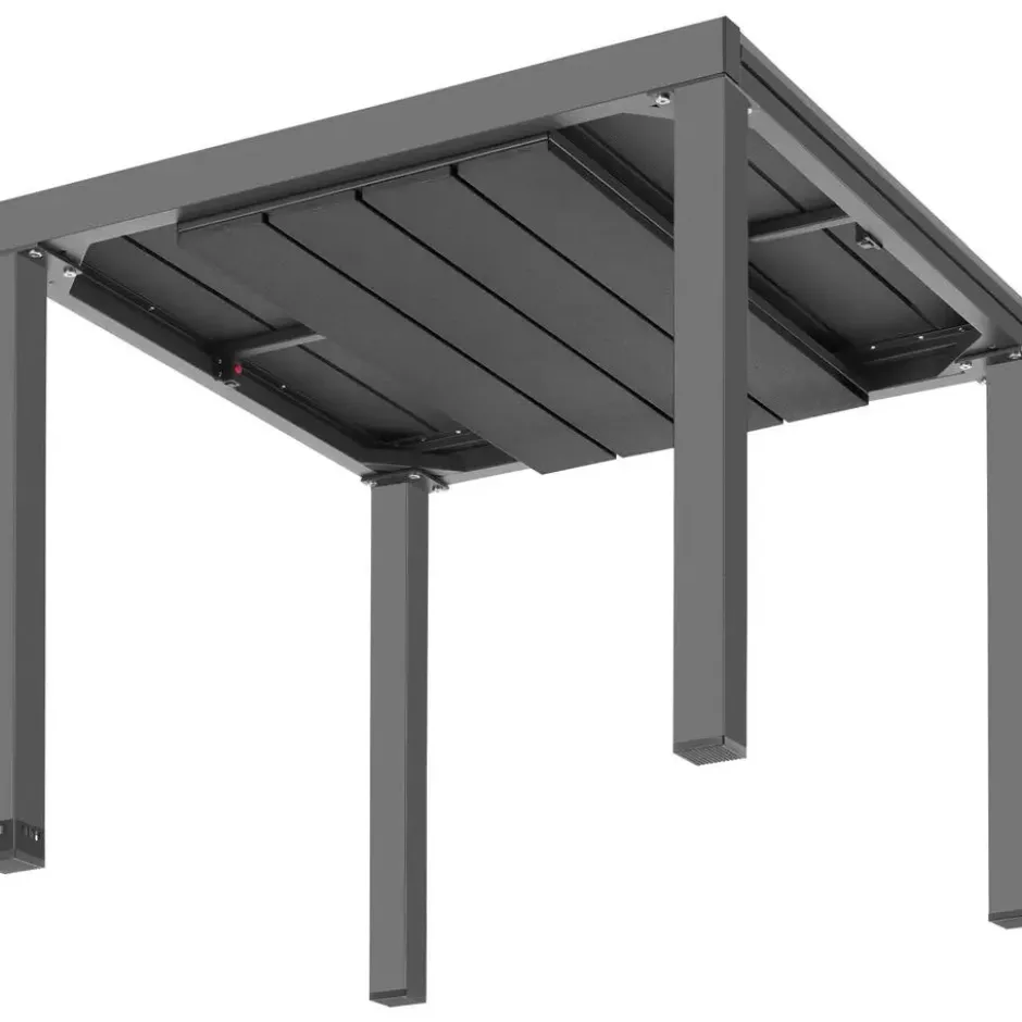 tectake Tuintafel Zwart Uitschuifbaar Aluminium voor 4-6 pers Weerbestendig