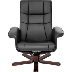 tectake TV-fauteuil met krukje model I, Zwart/Bruin
