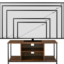 tectake TV-meubel met 4 open vakken en verstelbare plank