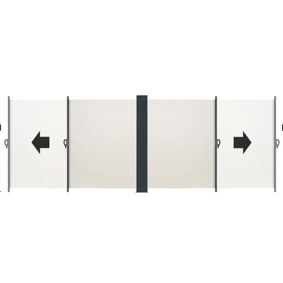 tectake Uitschuifbaar dubbel windscherm met oprolmechanisme, Beige