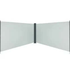 tectake Uitschuifbaar dubbel windscherm met oprolmechanisme, Grijs