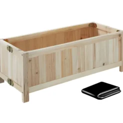 tectake - Verhoogde bak Blomster, opvouwbaar, 30l, incl. folie, 70x30x25cm
