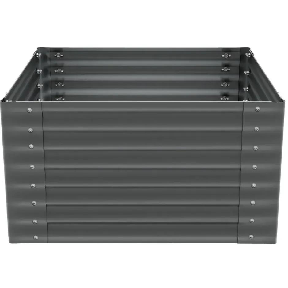 tectake - Verhoogde Plantenbak - Verzinkt Staal - 100 x 100 x 62 cm