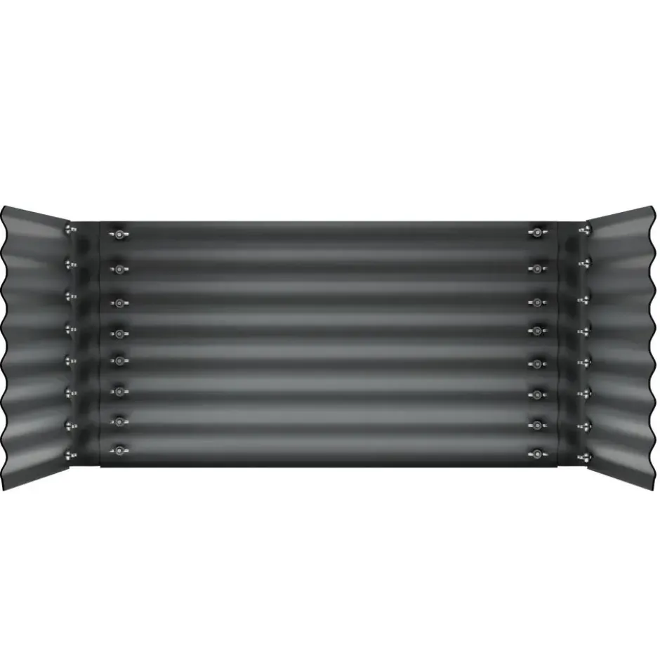 tectake - Verhoogde Plantenbak - Verzinkt Staal - 100 x 100 x 62 cm