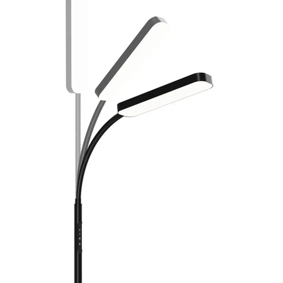 tectake Vloerlamp Prisma LED, 5 lichtmodi, 12 W, dimbaar, Zwart